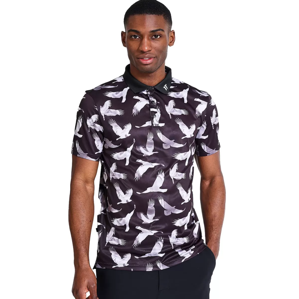 New Men's Bird Print Golf Polo Shirt Men Men's Golf Polo Shirts