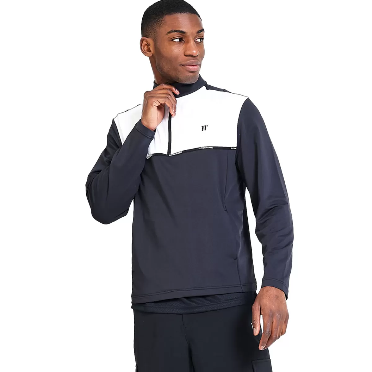 Shop Men's Colour Block Quarter Zip Golf Mid Layer Men Men's Golf Sweaters