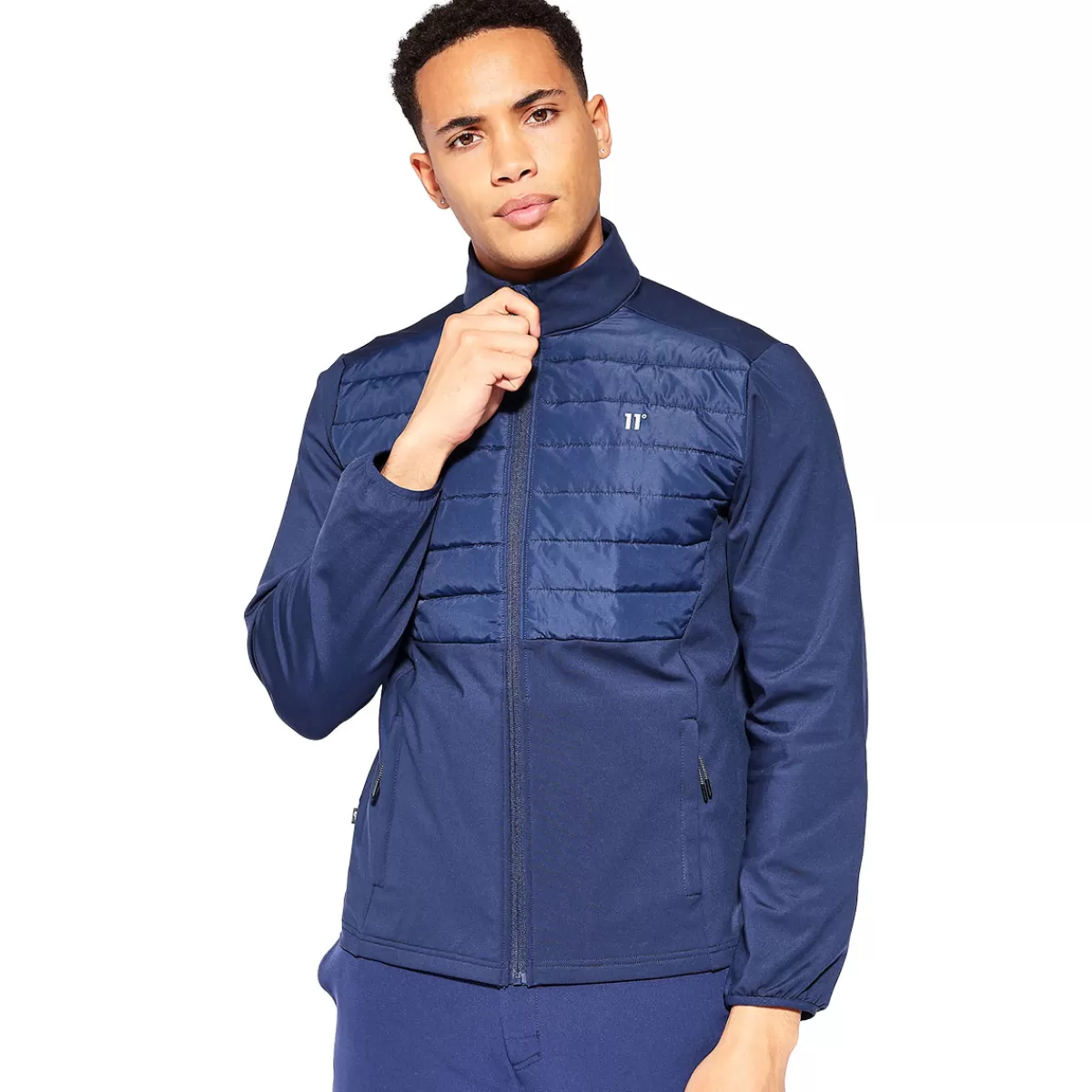 Shop 11 Degrees Men's Golf Hybrid Jacket Navy Blue