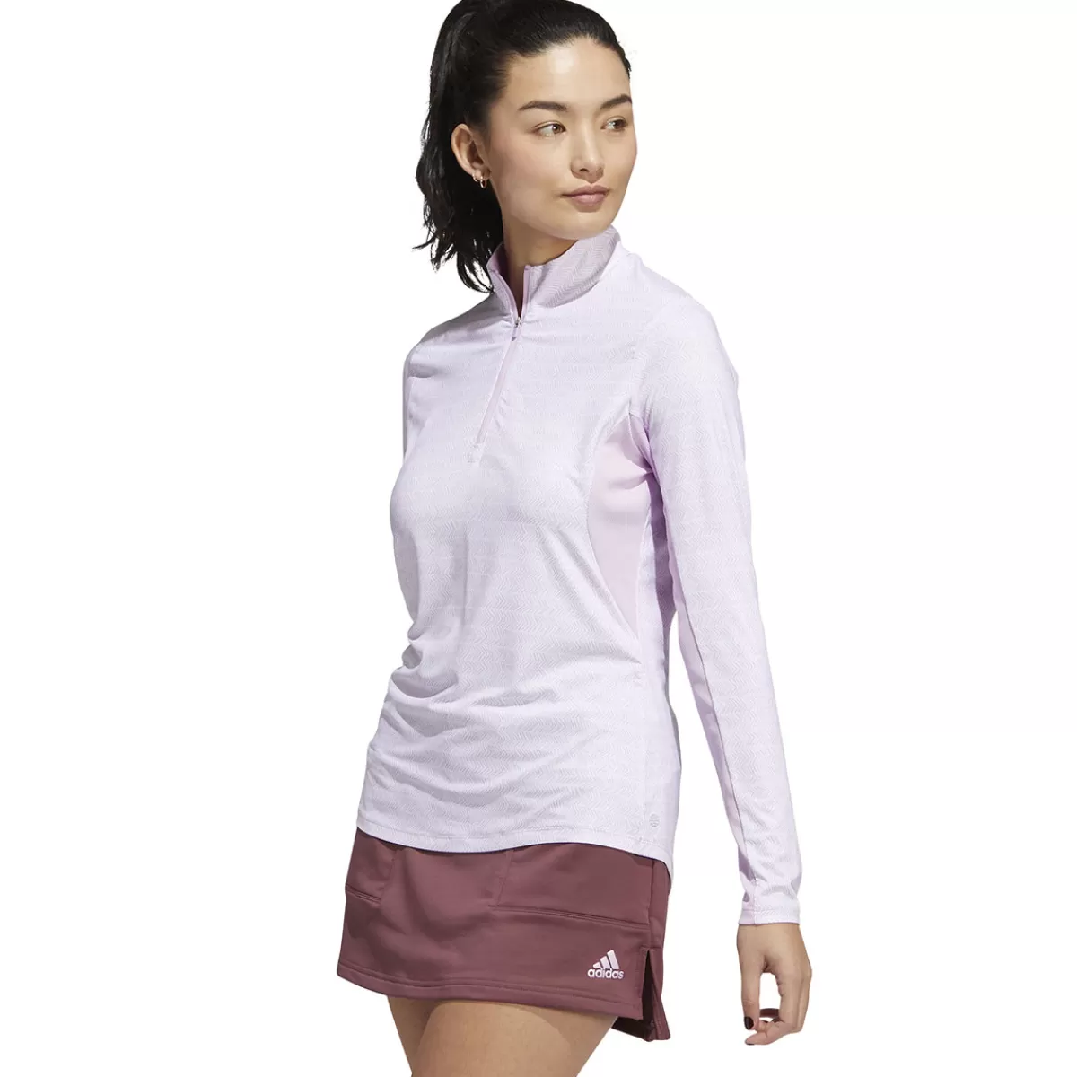 New adidas Golf Ladies Ultimate365 Long Sleeve Polo Shirt Bliss Lilac