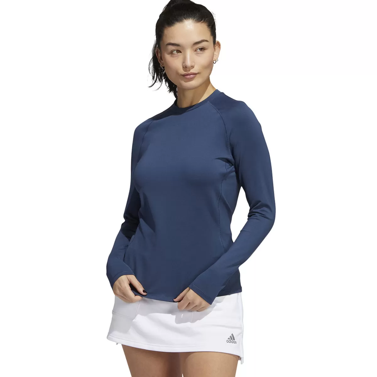 Fashion adidas Golf Adidas Ladies Long Sleeve Crew Golf Polo Shirt Navy