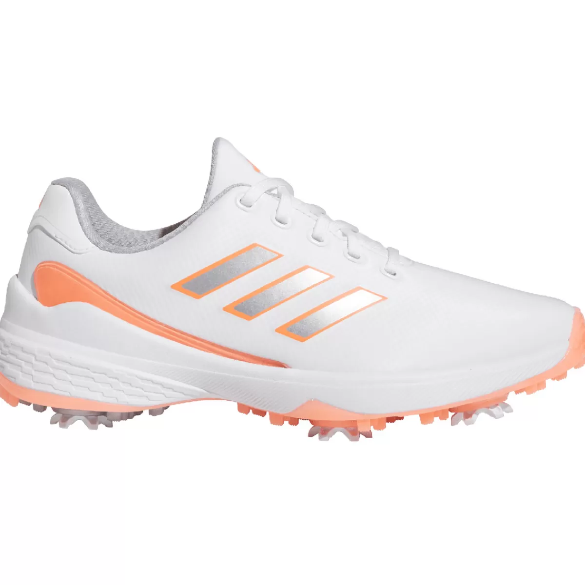 New adidas Golf Adidas Ladies Zg23 Lightstrike Waterproof Spiked Golf Shoes White/Silver/Coral