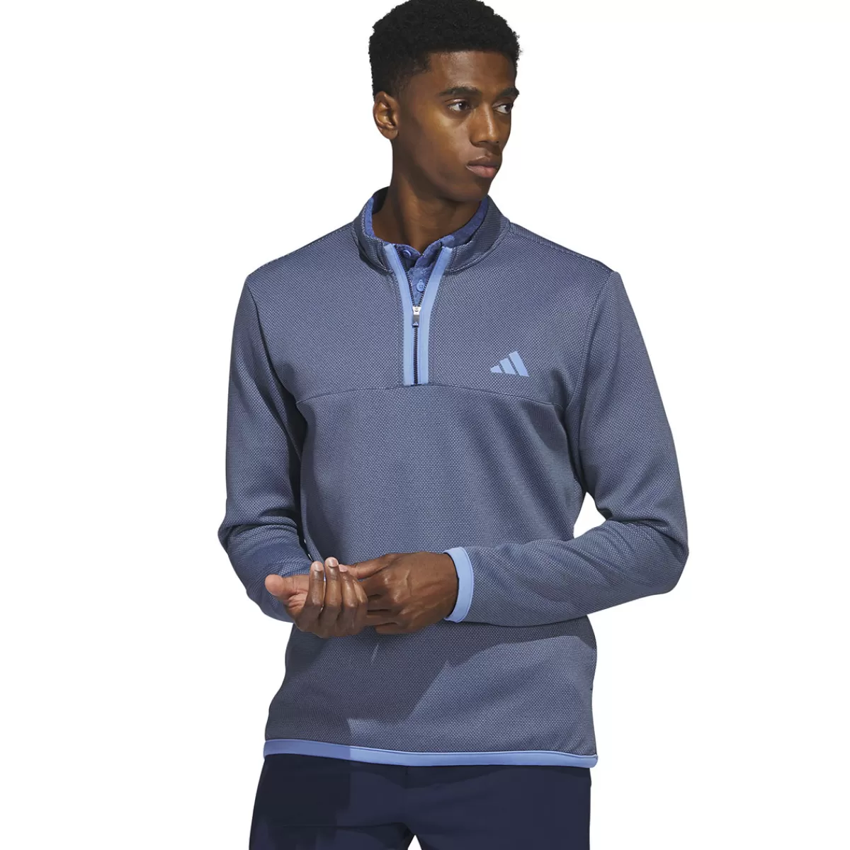 Store Adidas Men's Microdot Quarter Zip Golf Mid Layer Men Men's Golf Sweaters