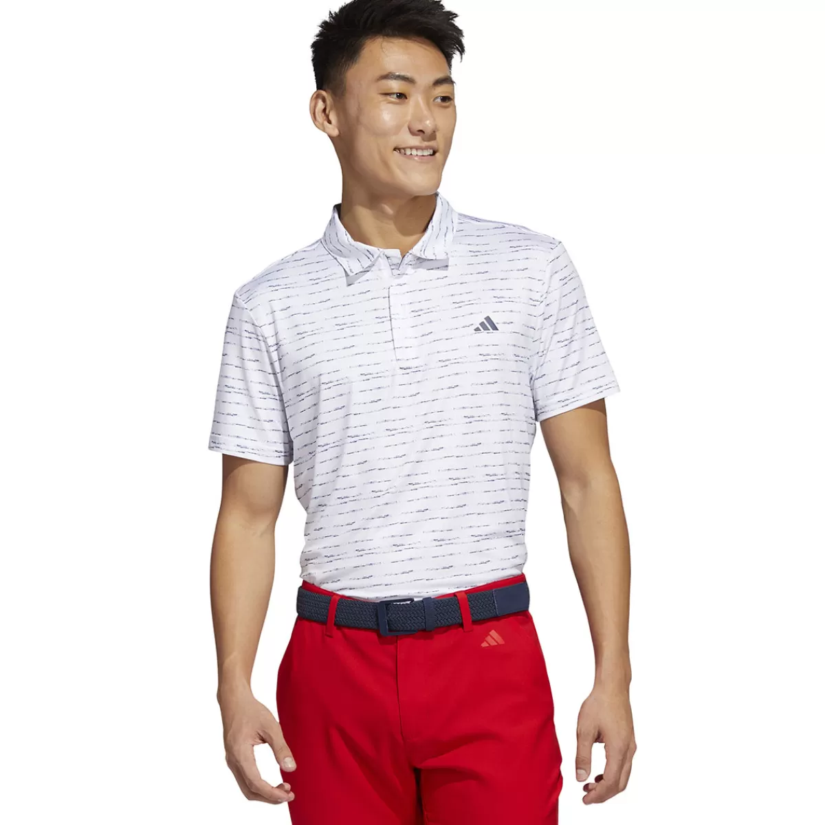 Best Sale adidas Golf Adidas Men's Stripe Zip Golf Polo Shirt