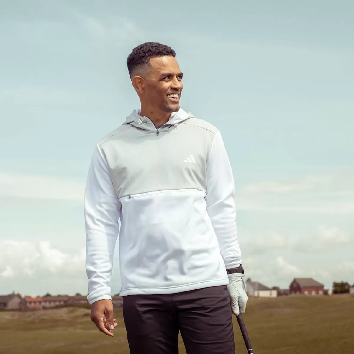 New Adidas Men's Textured Golf Hoodie Men Men's Golf Hoodies
