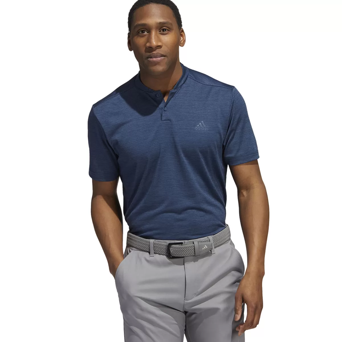 Cheap adidas Golf Adidas Men's Textured Stripe Stretch Golf Polo Shirt Navy