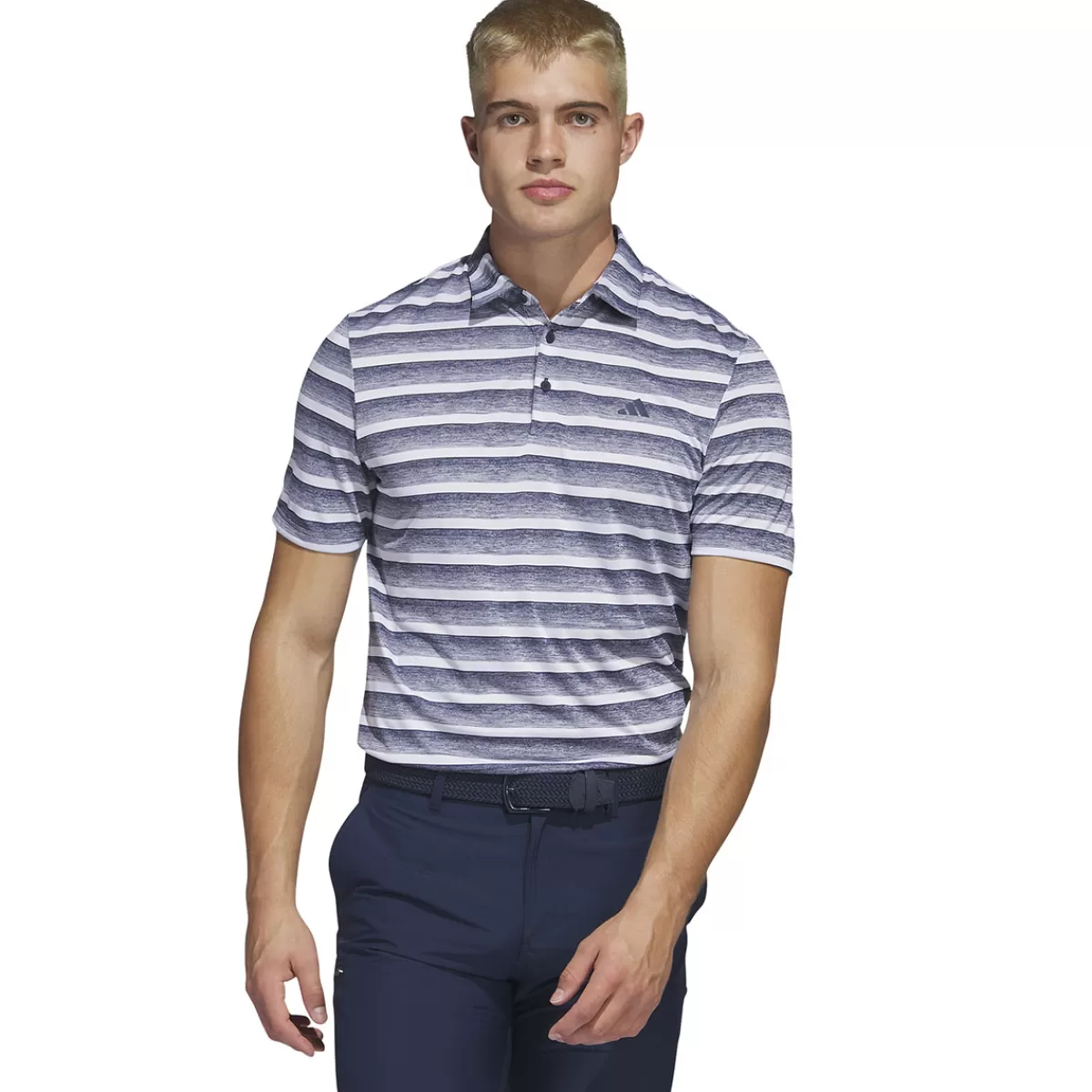 Cheap adidas Golf Adidas Men's Two-Colour Striped Golf Polo Shirt