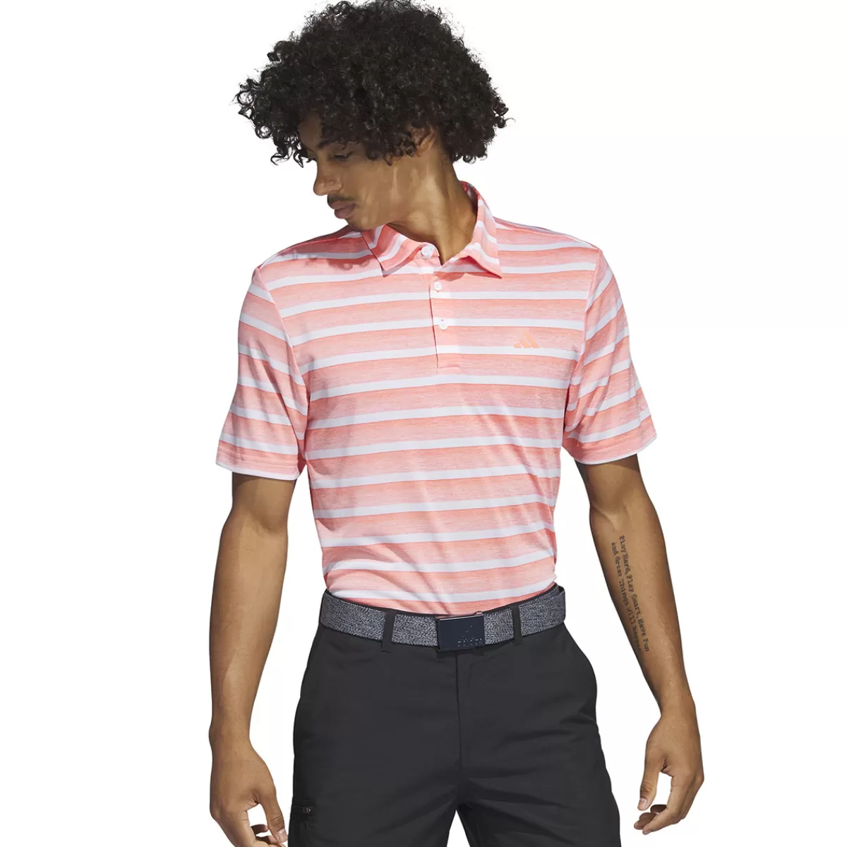 Best adidas Golf Adidas Men's Two-Colour Striped Golf Polo Shirt