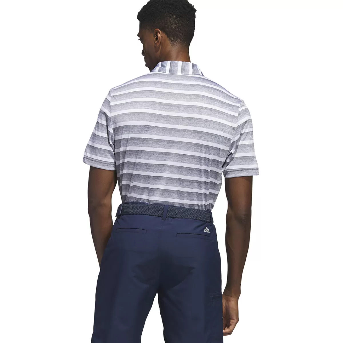 Discount Adidas Men's Two-Colour Striped Golf Polo Shirt Men Men's Golf Polo Shirts