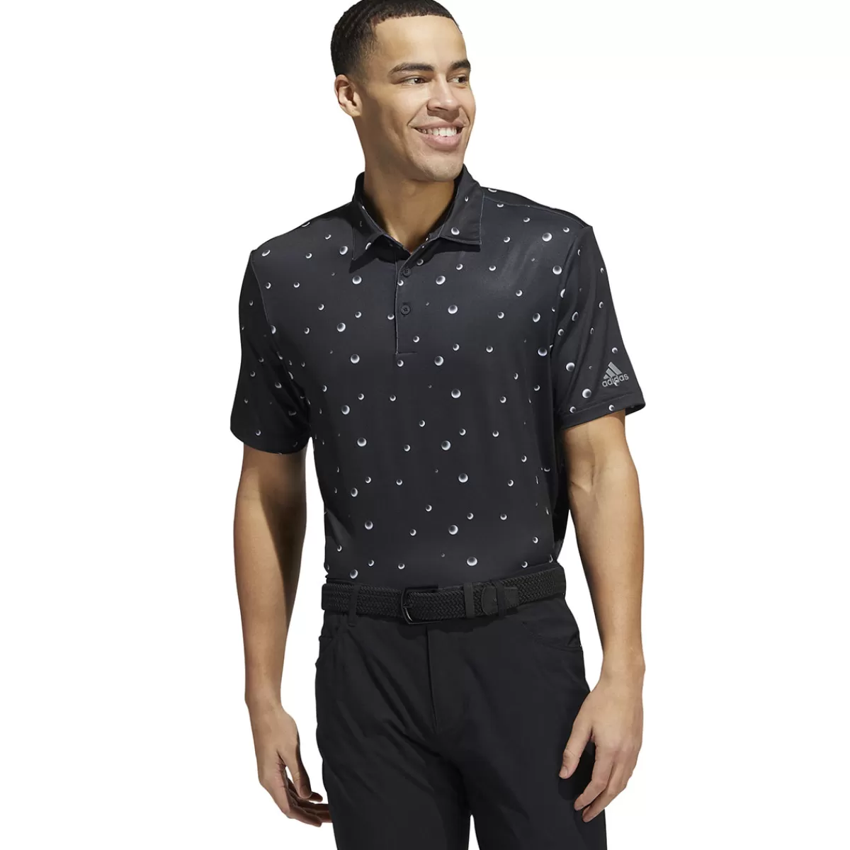 Best Sale adidas Golf Adidas Men's Ultimate365 All-Over Print Golf Polo Shirt Black