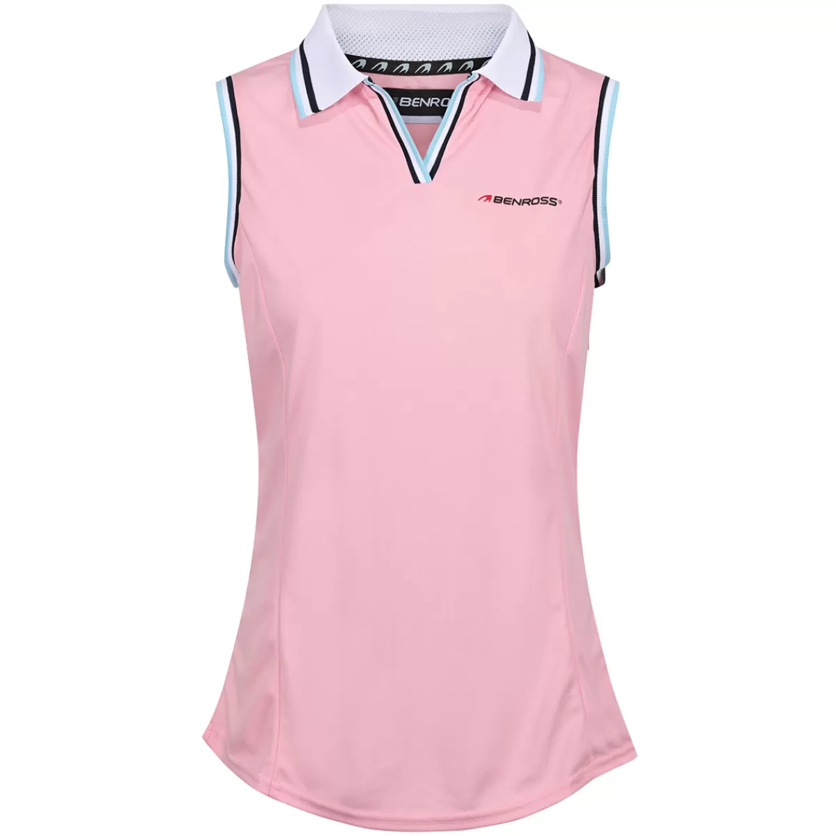 Outlet Benross Ladies Tipped Sleeveless Stretch Golf Polo Shirt