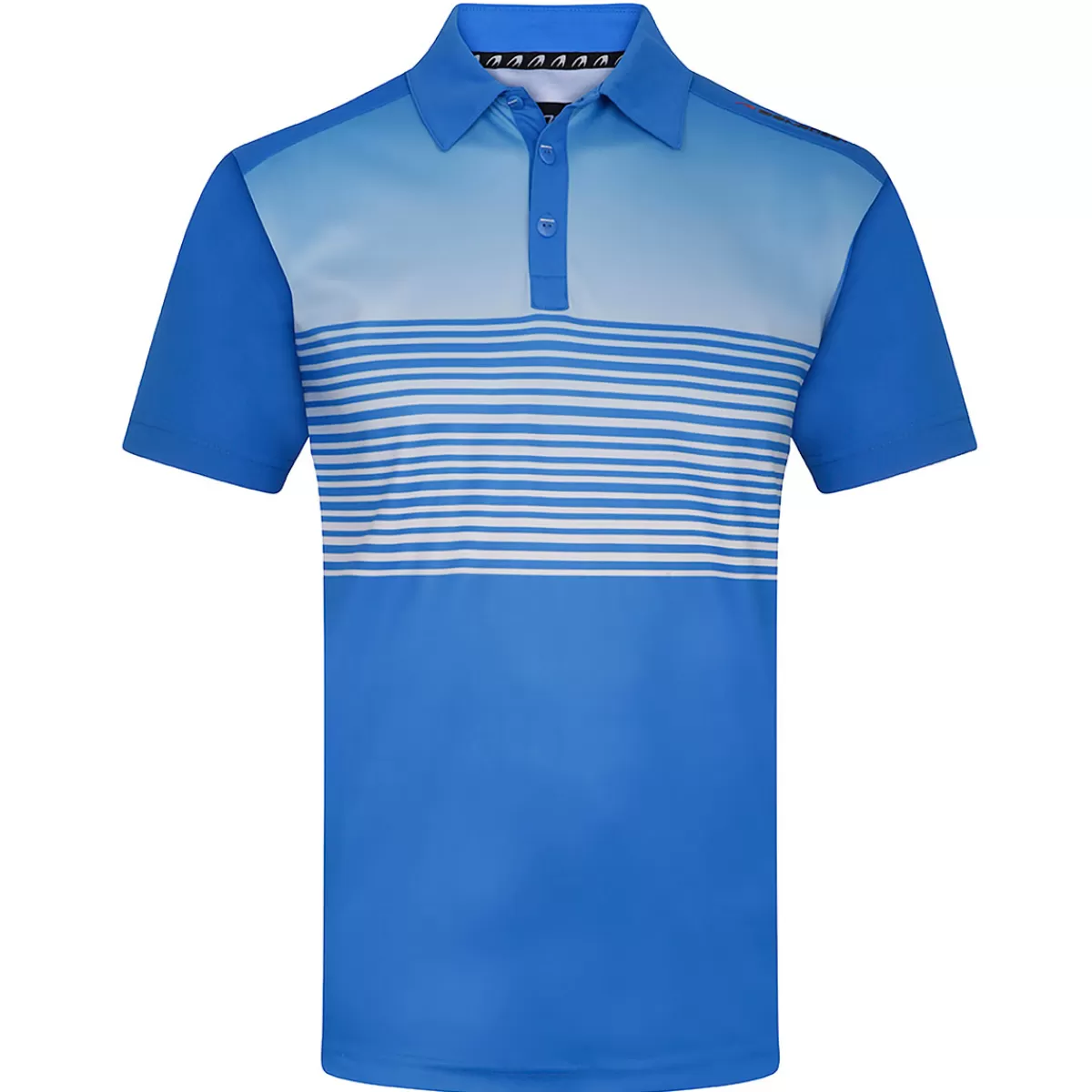 Best Sale Benross Men's Fade Stripe Stretch Golf Polo Shirt Royal/White