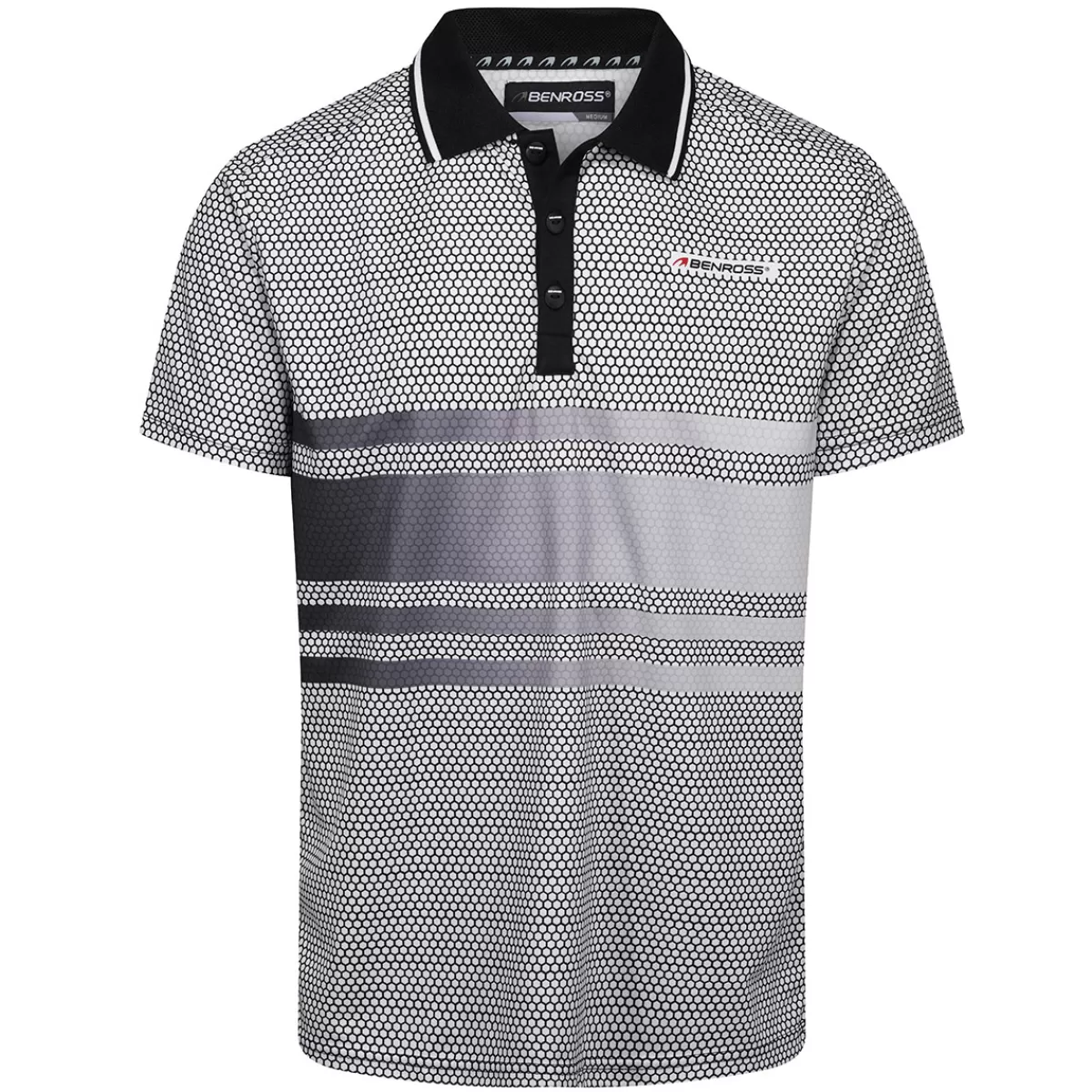 Cheap Men's Hex Print Stretch Golf Polo Shirt Men Men's Golf Polo Shirts