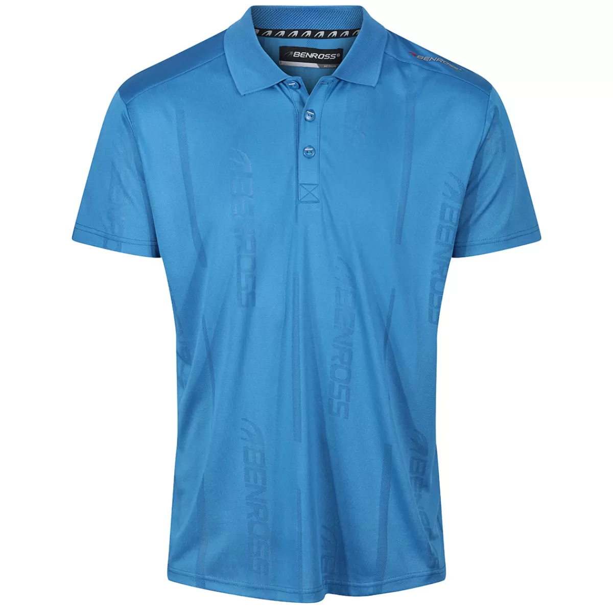 Clearance Benross Men's Jacquard Golf Polo Shirt Vallarta Blue