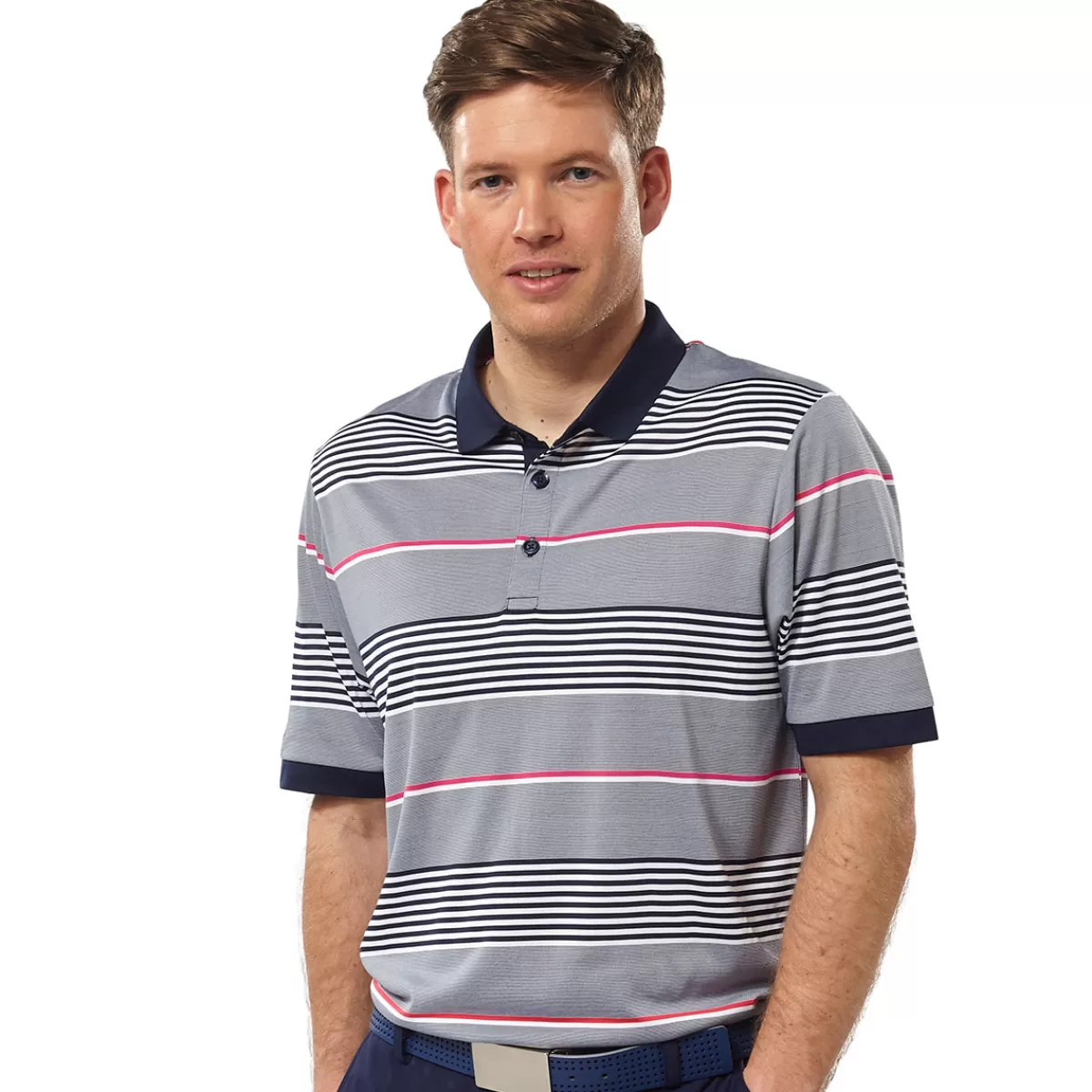 New Callaway Men's 3 Colour Stripe Golf Polo Shirt Men Men's Golf Polo Shirts