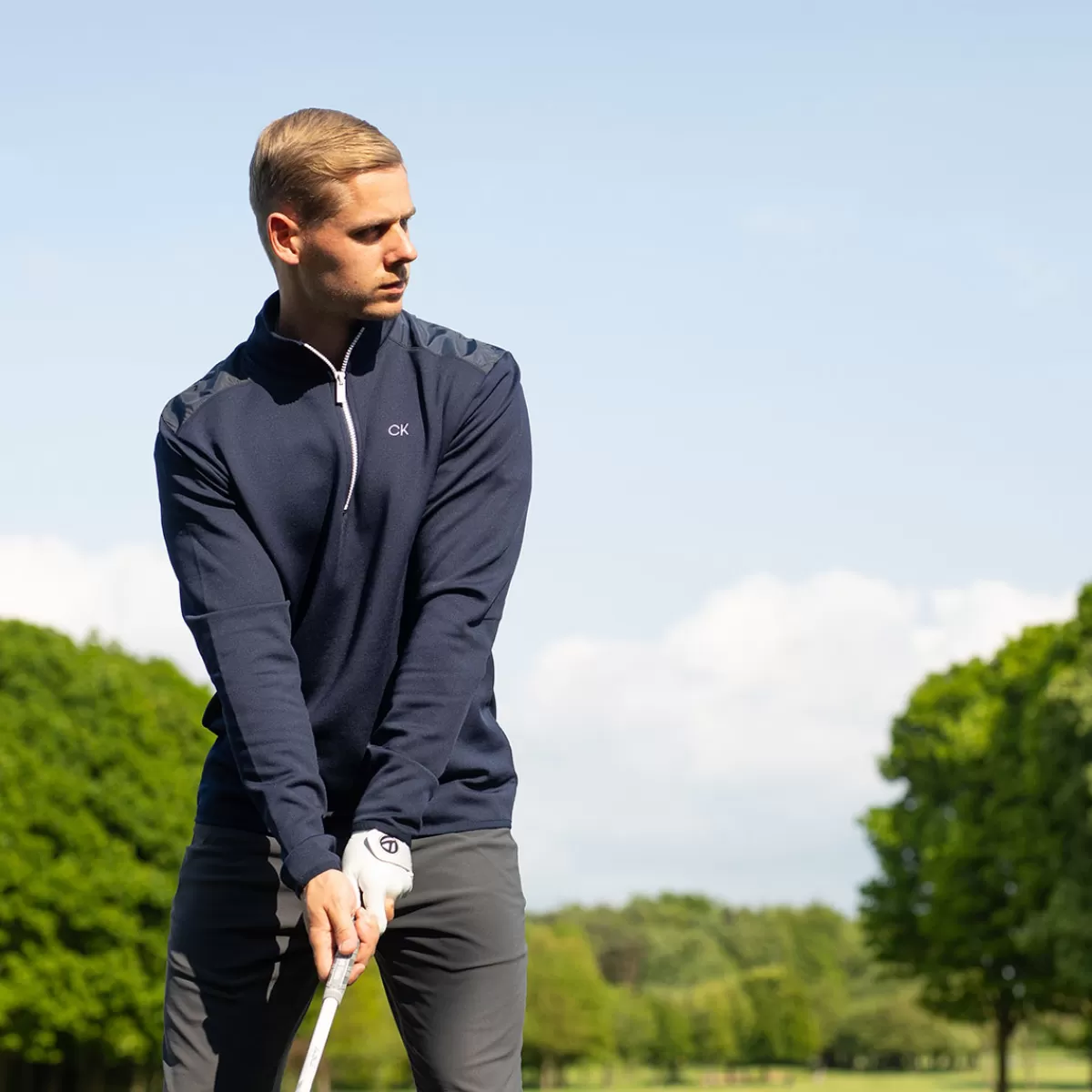 Flash Sale Men's Pro Half Zip Golf Mid Layer Men Men's Golf Sweaters