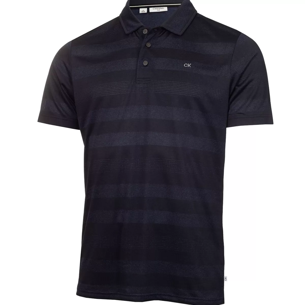 Cheap Calvin Klein Men's Shadow Stripe Golf Polo Shirt Navy Marl