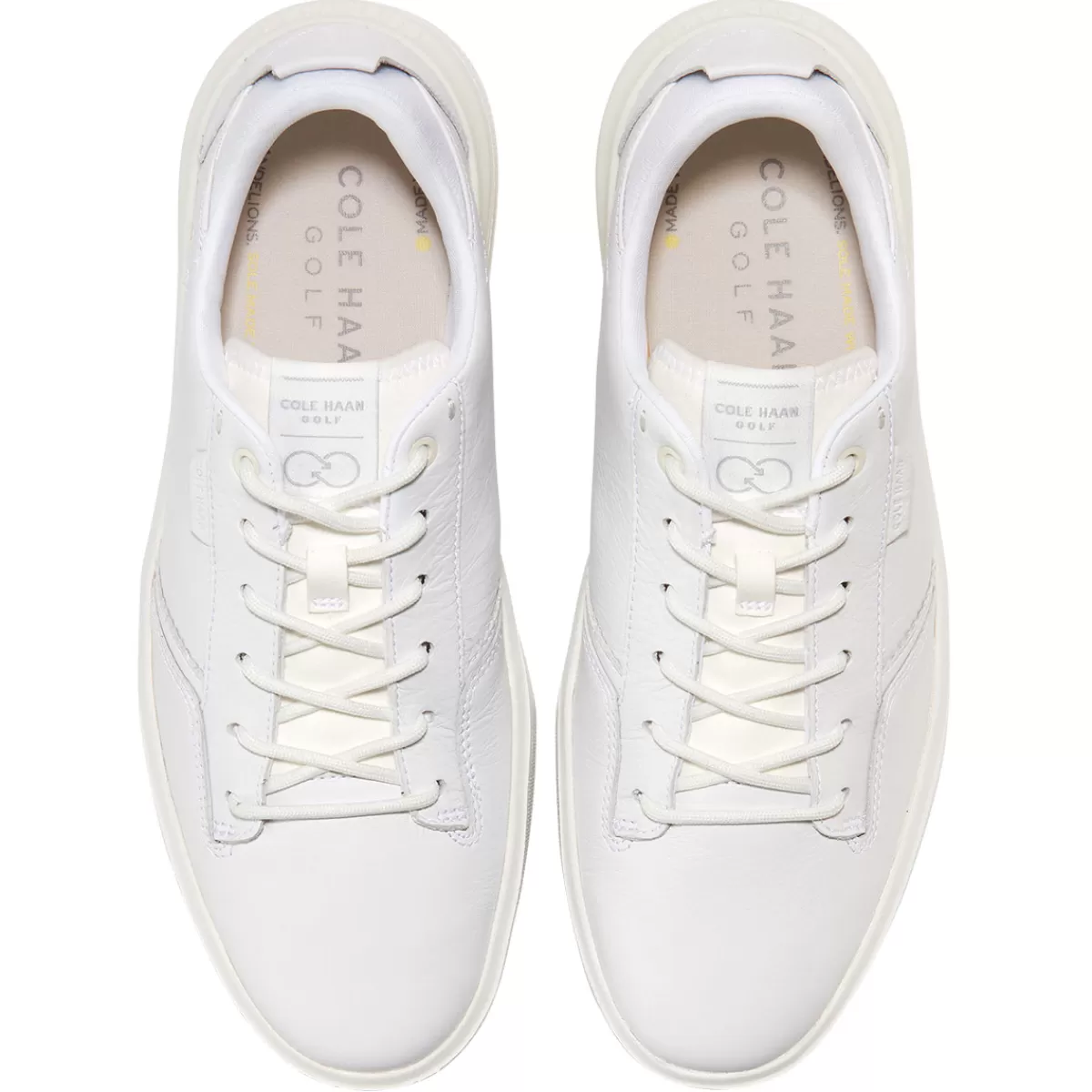 Fashion Cole Haan Men's Grand Pro Crew Waterproof Spikeless Golf Shoes White/Aventurine/White