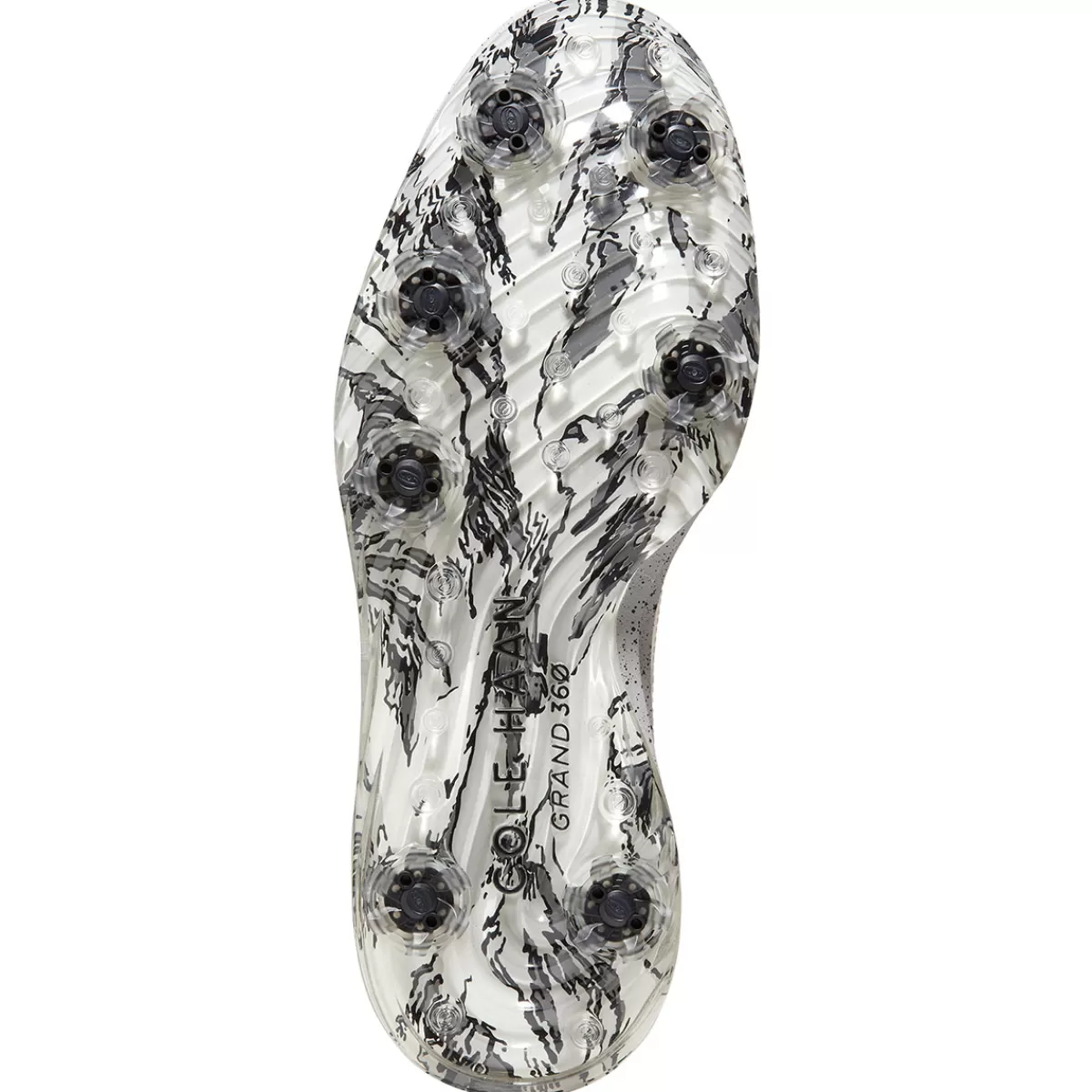 Clearance Cole Haan Men's Og Tour Golf Waterproof Spiked Golf Shoes White/Harbor Mist/Tiger Camo