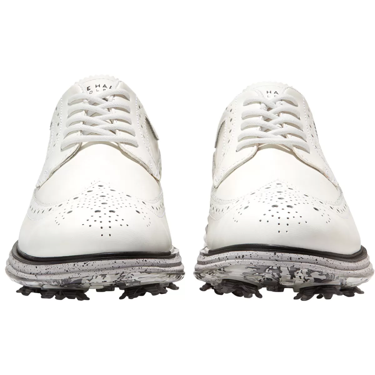 Clearance Cole Haan Men's Og Tour Golf Waterproof Spiked Golf Shoes White/Harbor Mist/Tiger Camo