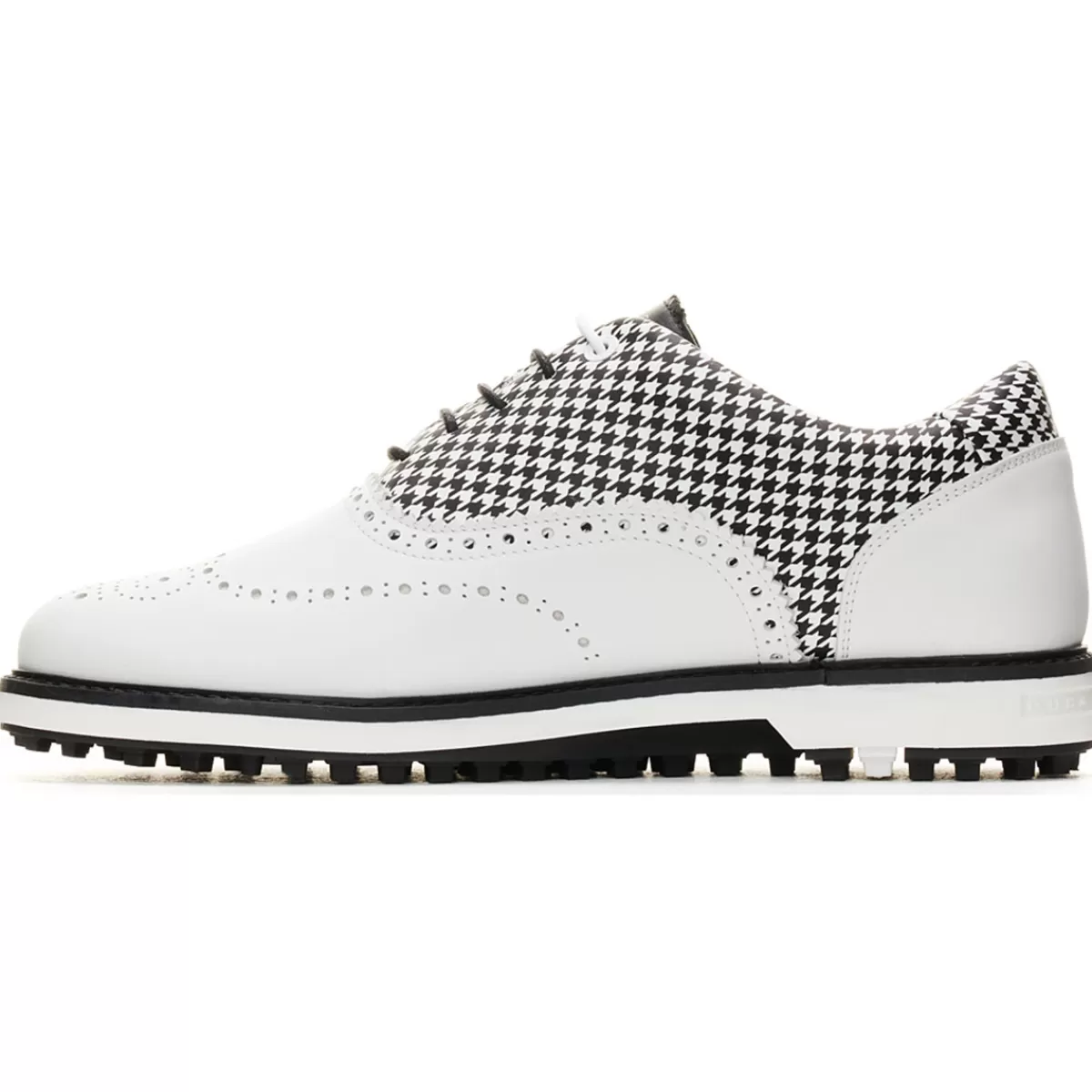 New Duca Del Cosma Men's Dandy Waterproof Spikeless Golf Shoes White/Houndstooth