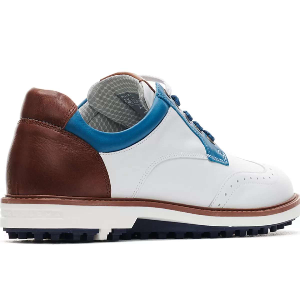 Flash Sale Duca Del Cosma Men's Eldorado Waterproof Spikeless Golf Shoes White/Blue/Cognac