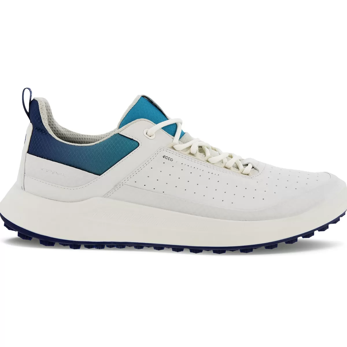 New ECCO Men's Core Spikeless Golf Shoes White/Blue Depths/Caribbean