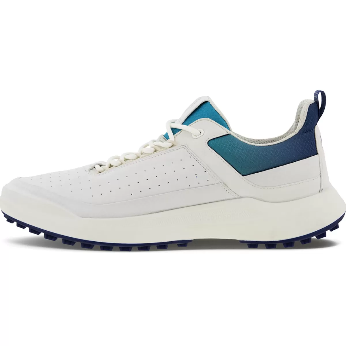 New ECCO Men's Core Spikeless Golf Shoes White/Blue Depths/Caribbean
