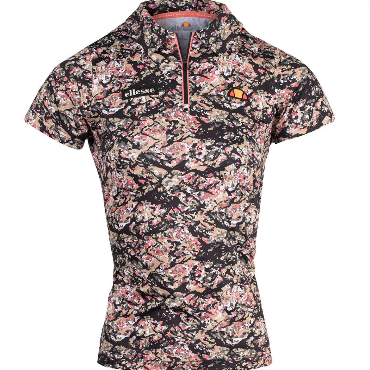 Best Ellesse Ladies Felico Zip Stretch Golf Polo Shirt Camouflage