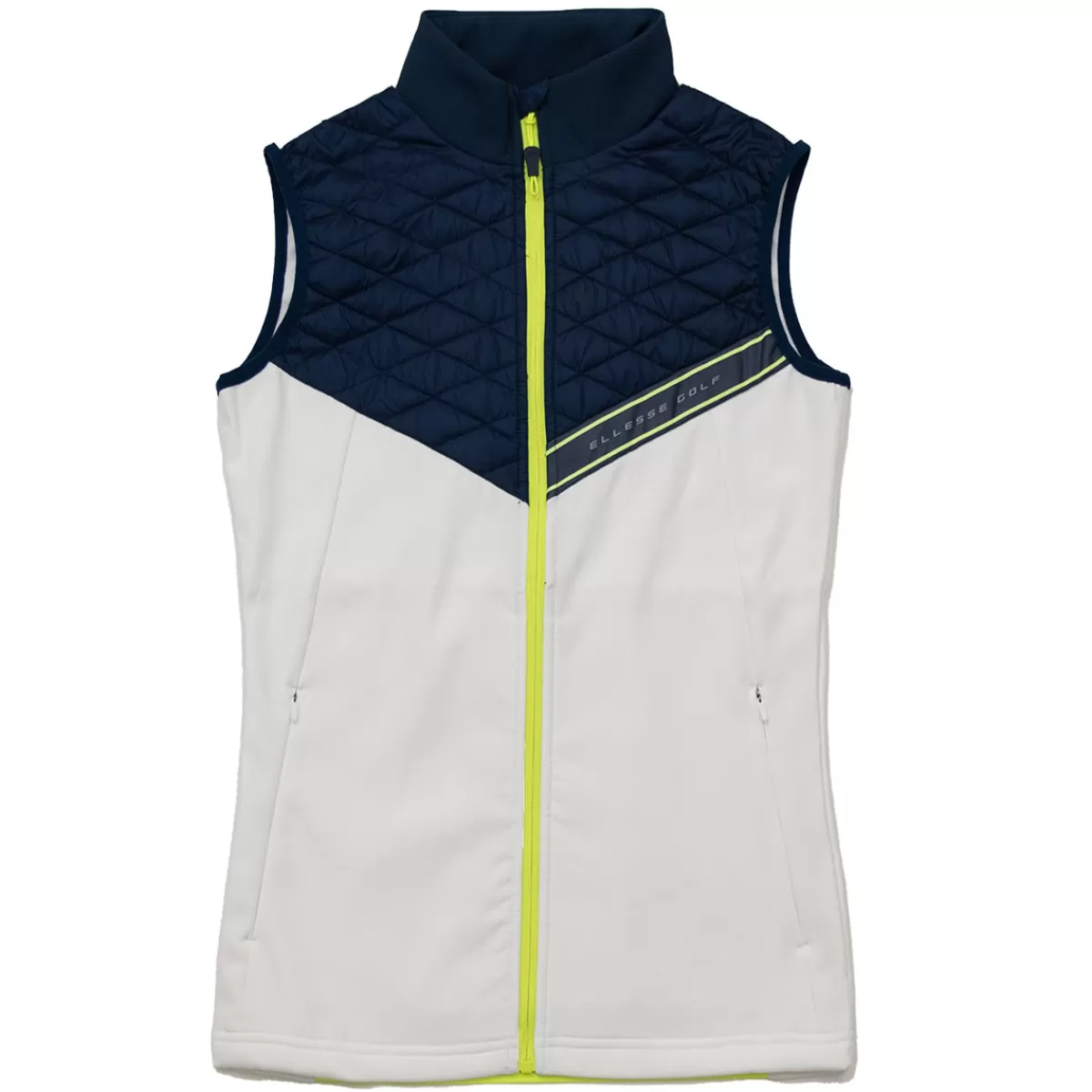 Cheap Ellesse Ladies Frann Quilted Golf Gilet White