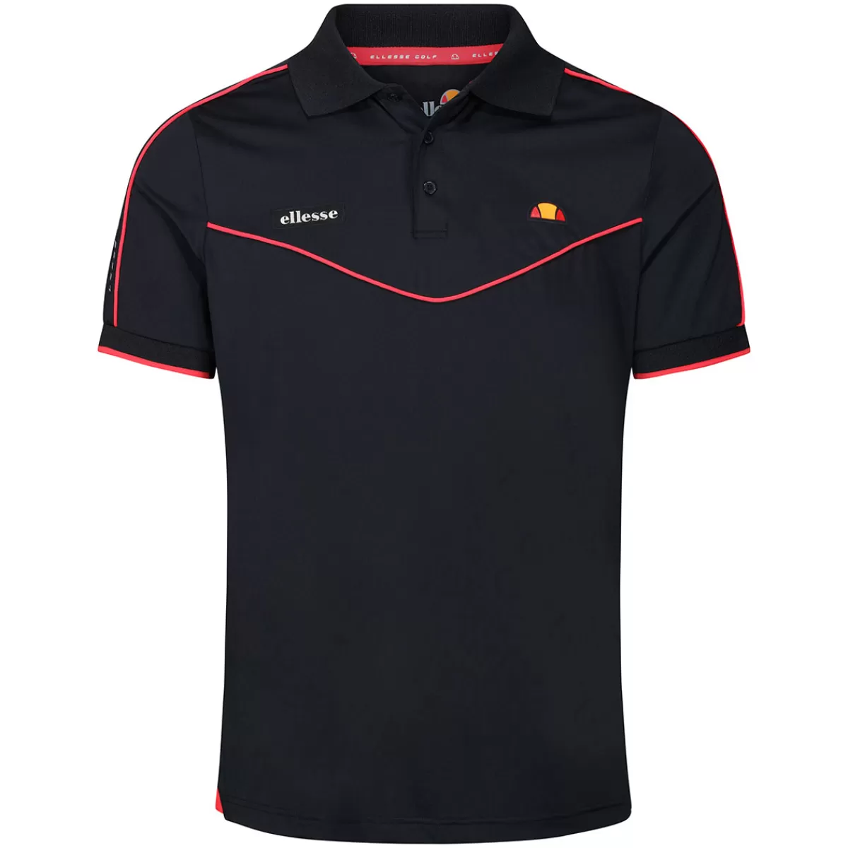 Shop Ellesse Men's Eddia Chevron Stretch Golf Polo Shirt Black