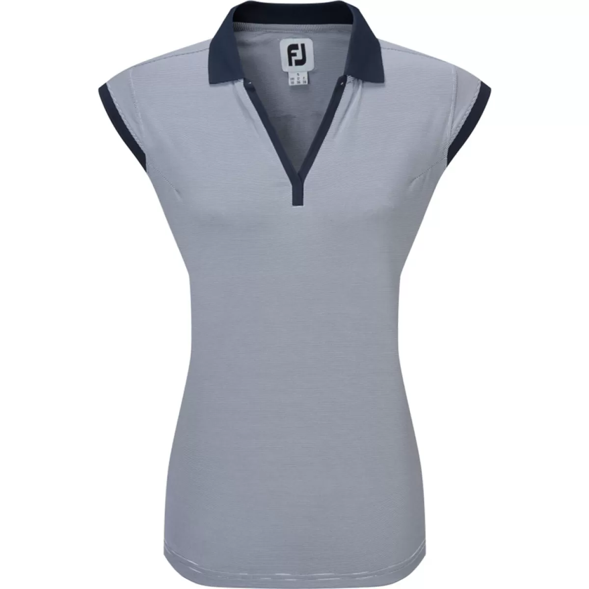 Cheap FootJoy Ladies End On End Striped Lisle Golf Polo Shirt Navy/White