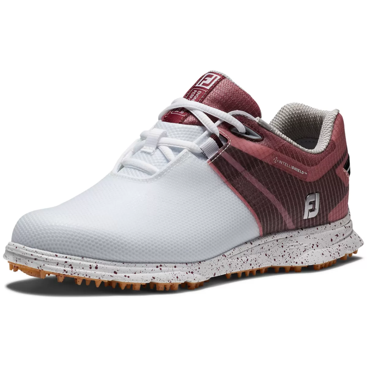 Sale FootJoy Ladies Pro Sl Sport Waterproof Spikeless Golf Shoes White/Black/Burgundy