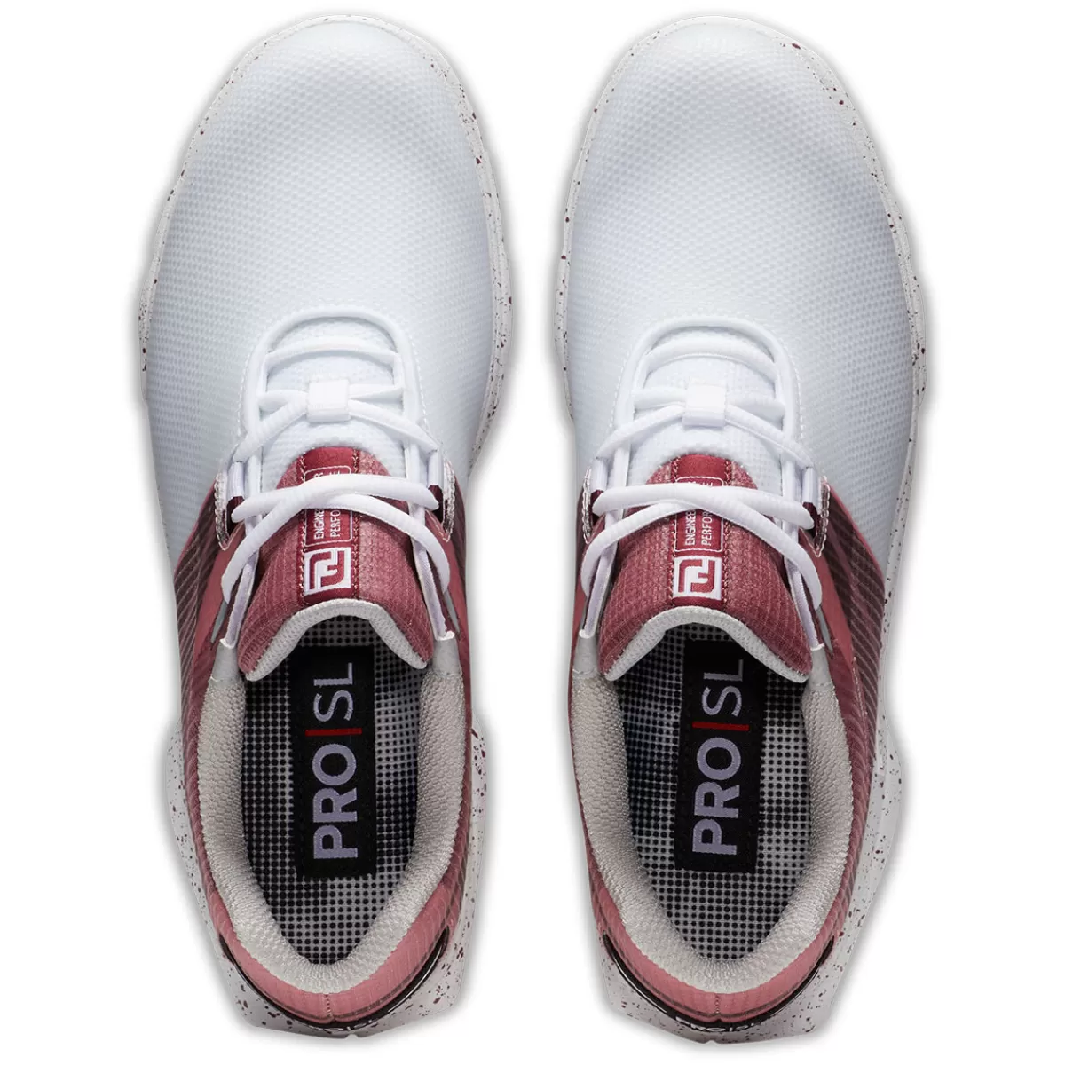 Sale FootJoy Ladies Pro Sl Sport Waterproof Spikeless Golf Shoes White/Black/Burgundy