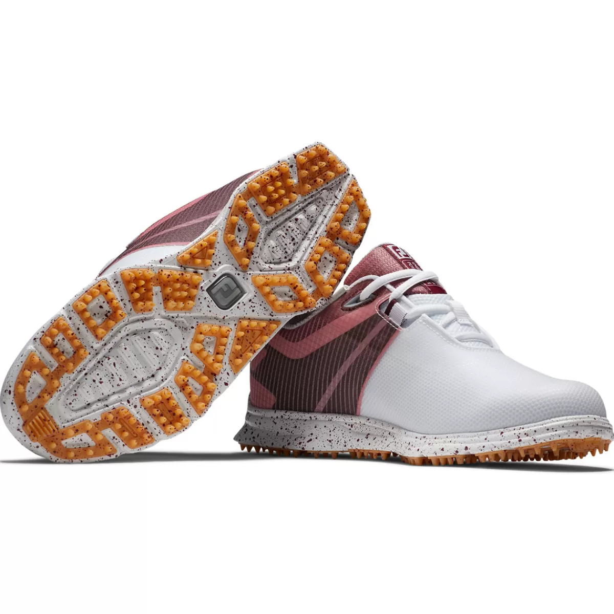 Sale FootJoy Ladies Pro Sl Sport Waterproof Spikeless Golf Shoes White/Black/Burgundy