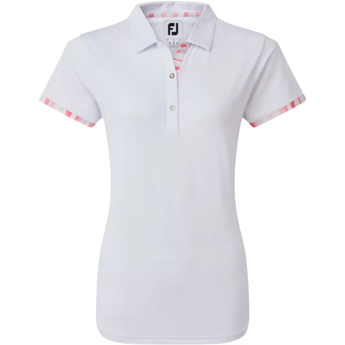 Store FootJoy Ladies Watercolour Trim Pique Golf Polo Shirt