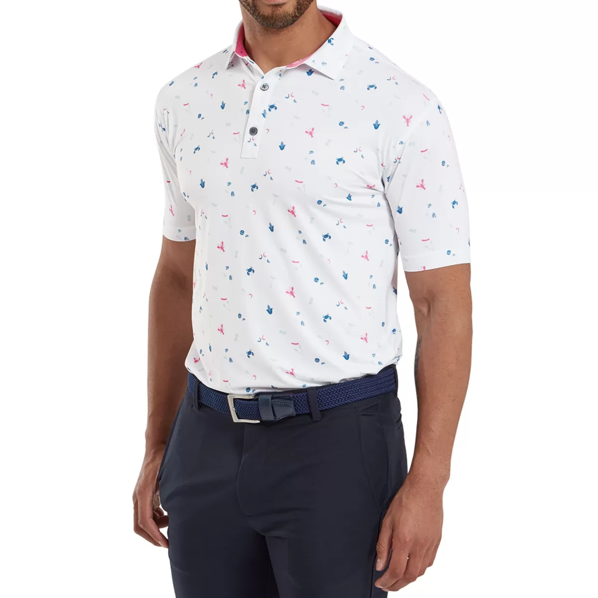 Store FootJoy Men's Clam Bake Golf Polo Shirt White