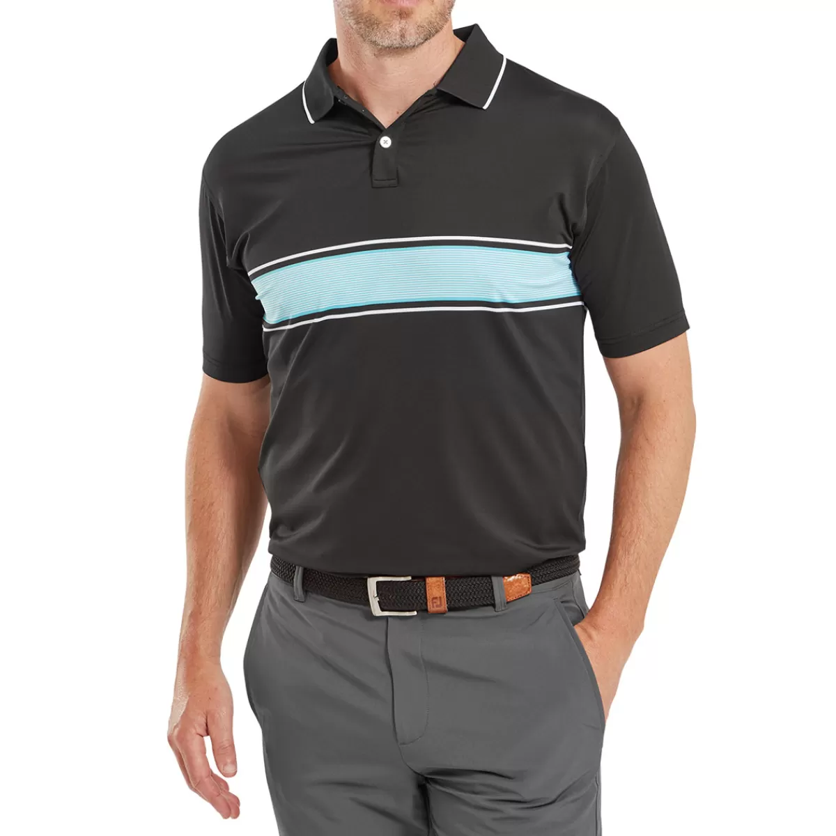Discount FootJoy Men's Engineered Pin Stripe Golf Polo Shirt