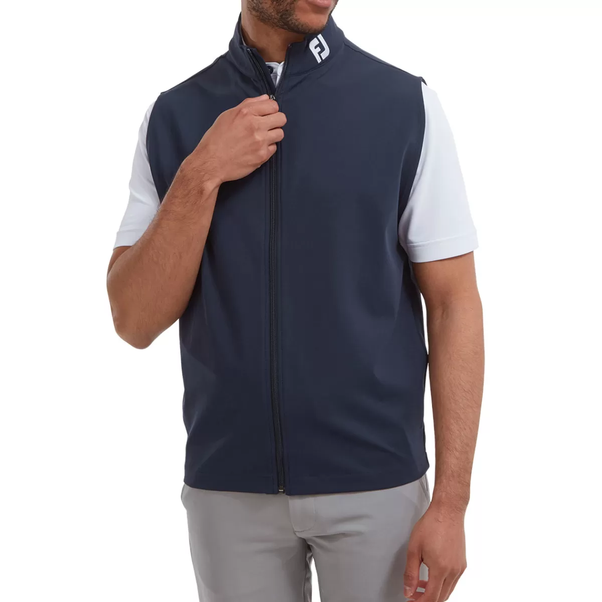 Hot Men's Full Zip Knit Golf Vest Men Men's Golf Jackets