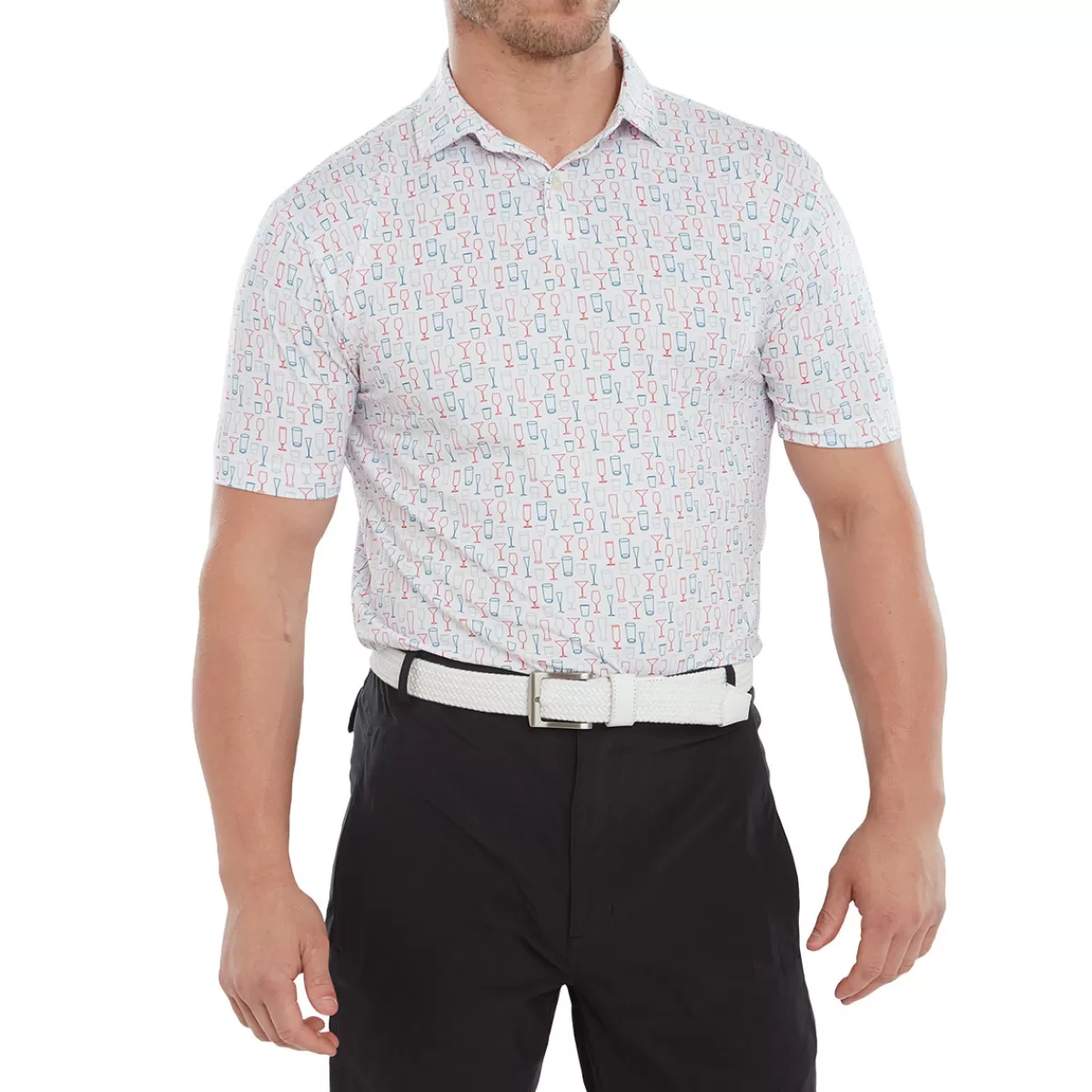 Flash Sale Men's Glass Print Golf Polo Shirt Men Men's Golf Polo Shirts