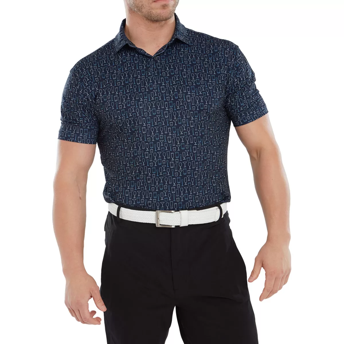 Best Sale FootJoy Men's Glass Print Golf Polo Shirt