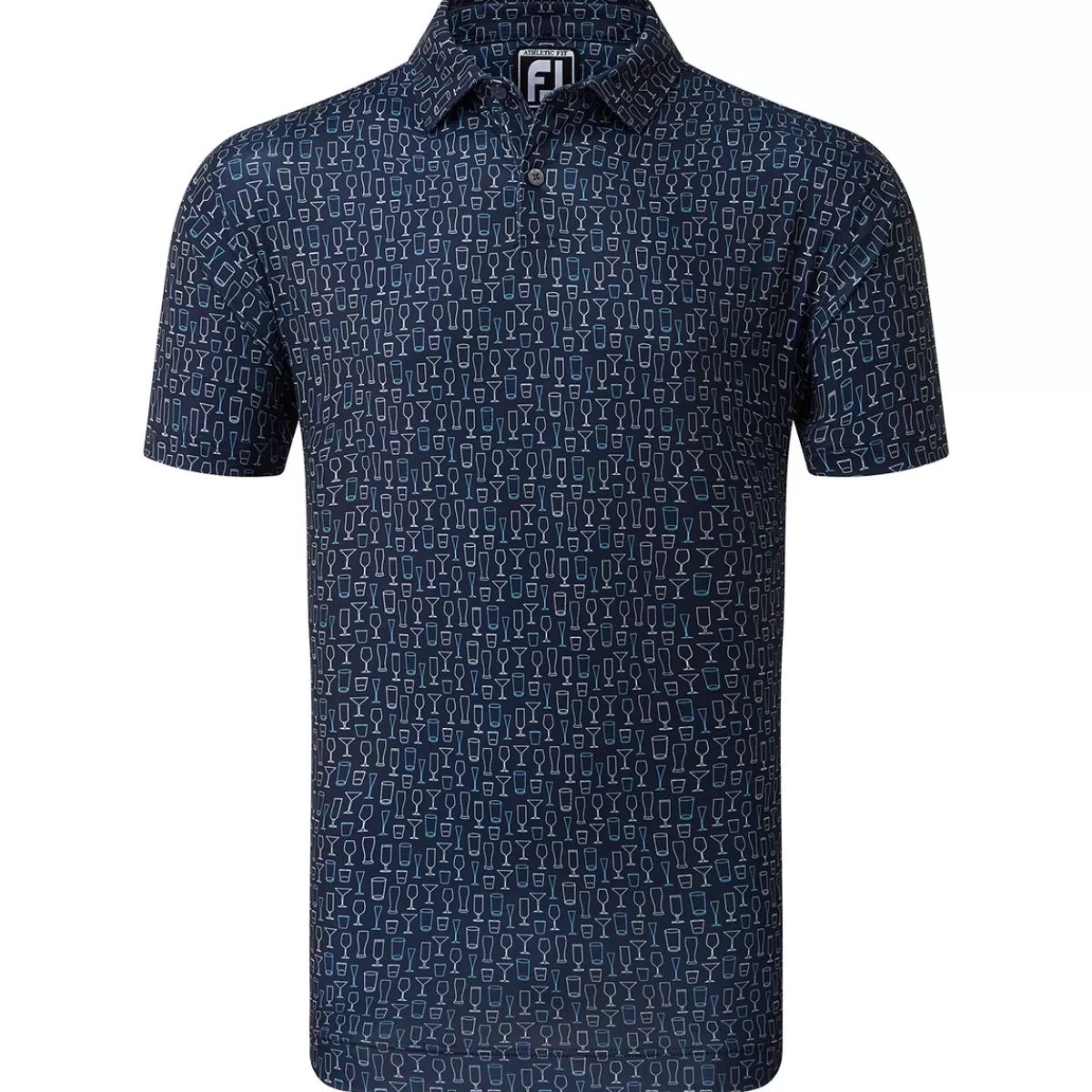Best Sale FootJoy Men's Glass Print Golf Polo Shirt