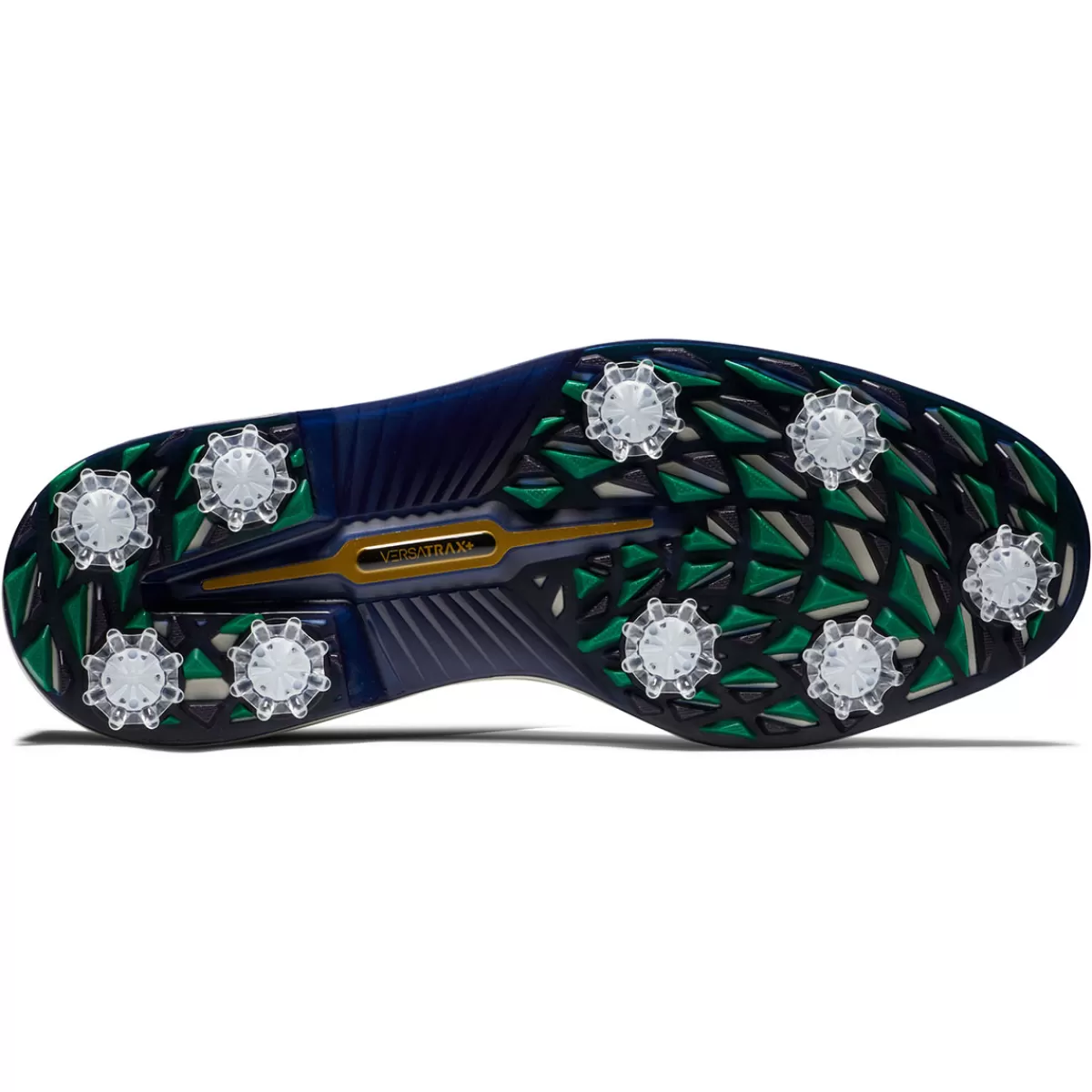 Clearance FootJoy Men's Harris Tweed Premiere Series Field Waterproof Spiked Golf Shoes White/Green/Navy