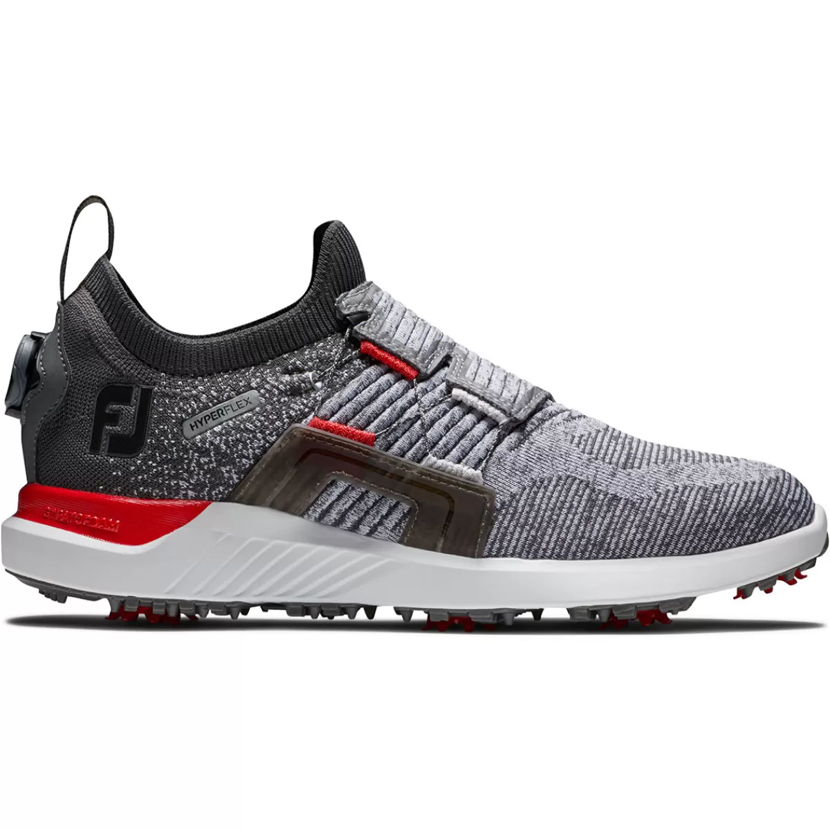 Store FootJoy Men's Hyperflex Boa Waterproof Spiked Golf Shoes Grey/Red