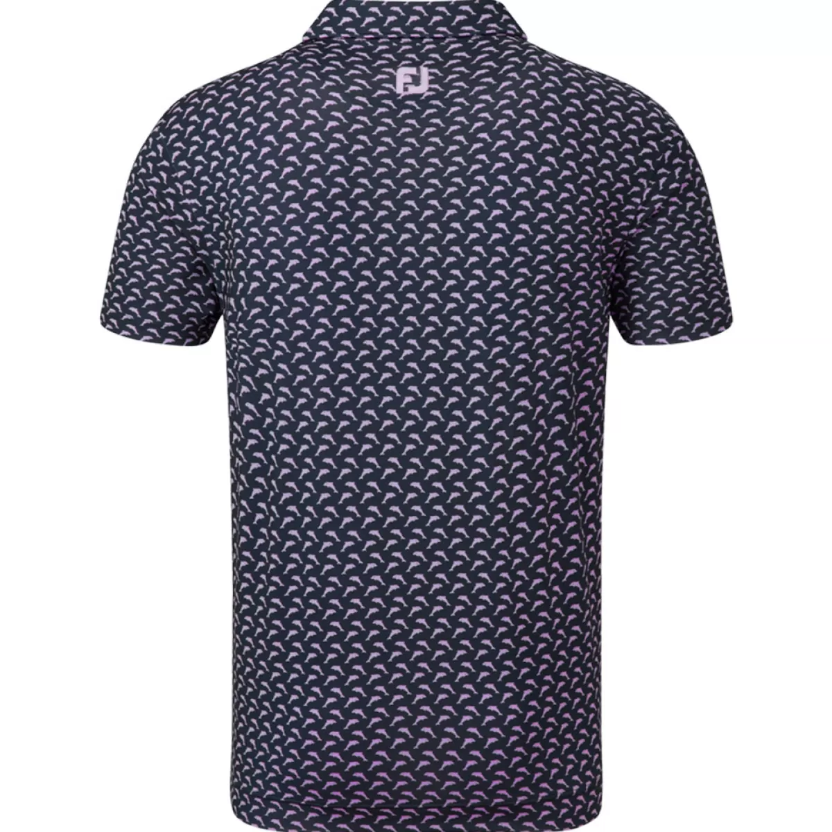 Store FootJoy Men's Leaping Dolphins Print Lisle Stretch Golf Polo Shirt