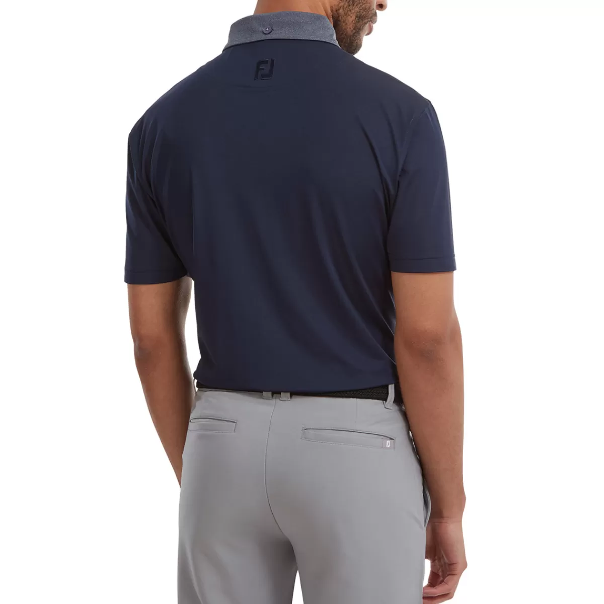 Discount FootJoy Men's Pocket Lisle Stretch Golf Polo Shirt Navy Blue