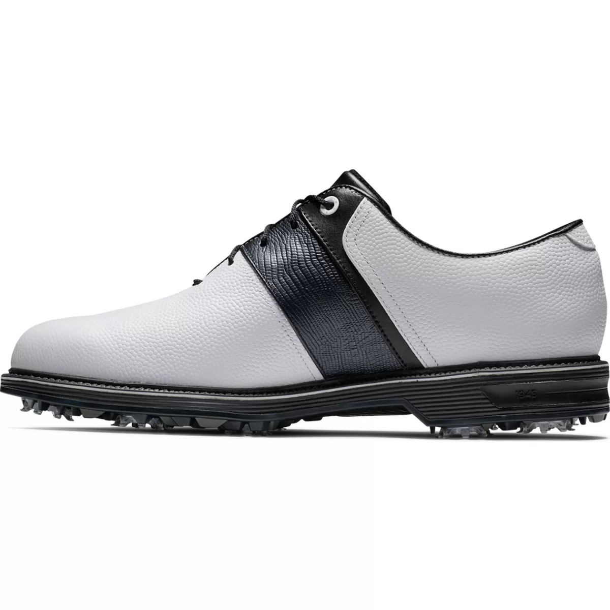 Flash Sale FootJoy Men's Premiere Packard Waterproof Spiked Golf Shoes White/Black/Black