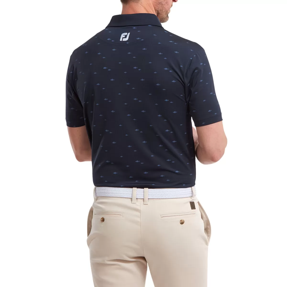 Cheap Men's Shoal Print Stretch Golf Polo Shirt Men Men's Golf Polo Shirts