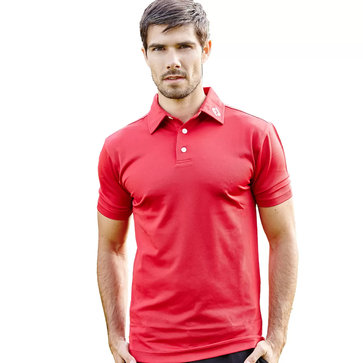 New Men's Stretch Pique Solid Colour Golf Polo Shirt Men Men's Golf Polo Shirts
