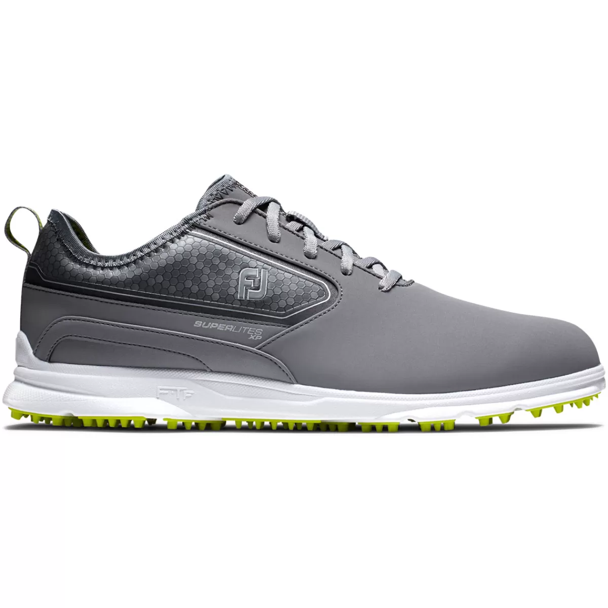 Hot FootJoy Men's Superlites Xp Waterproof Spikeless Golf Shoes Grey/White/Lime